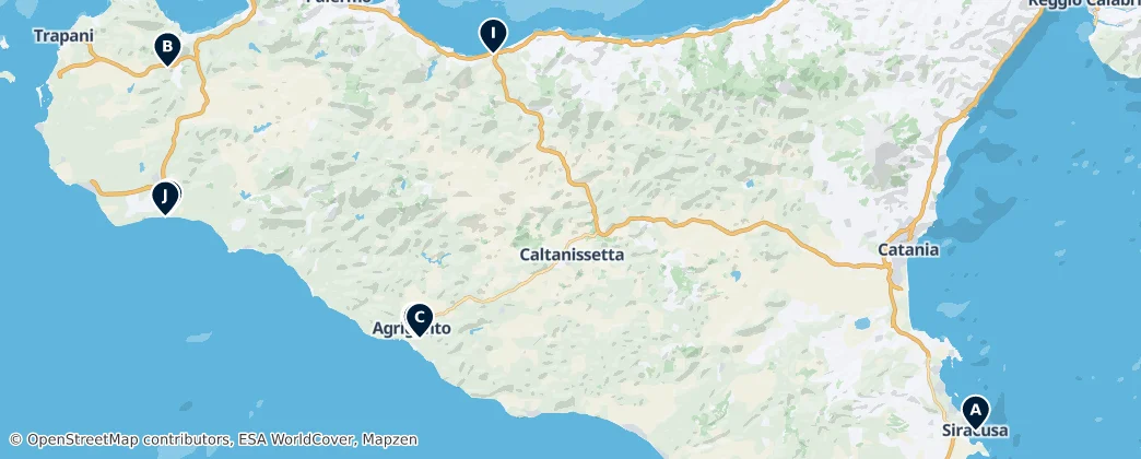 Map of Sicile