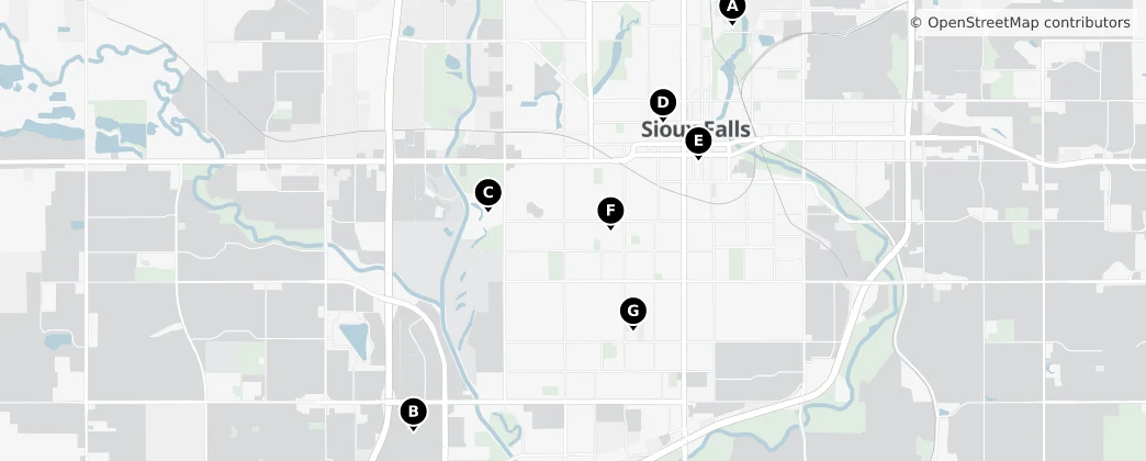 Map of Sioux Falls