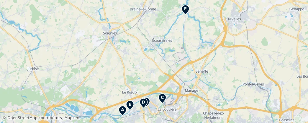 Map of Arrondissement administratif de Soignies