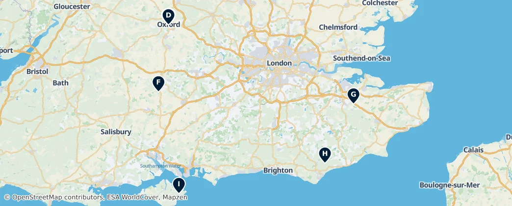 Map of Angleterre du Sud-Est