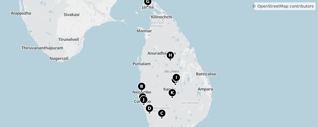 Map of Sri Lanka