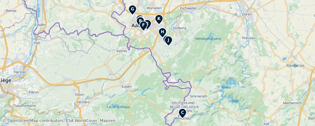 Map of Région urbaine d'Aix-la-Chapelle