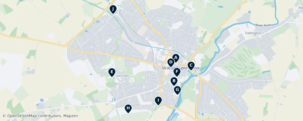Map of Stratford-upon-Avon