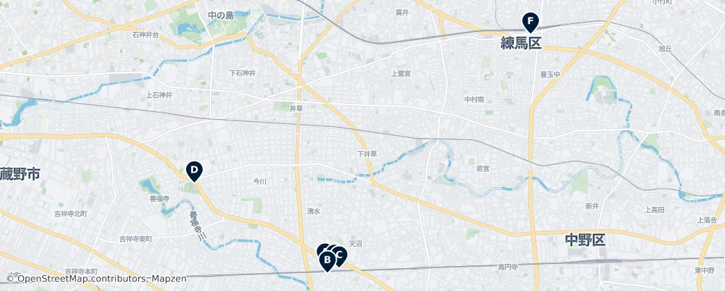 Map of Suginami