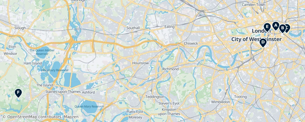 Map of Surrey