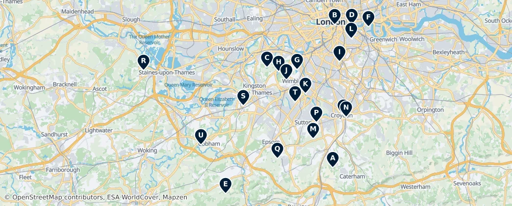 Map of Surrey