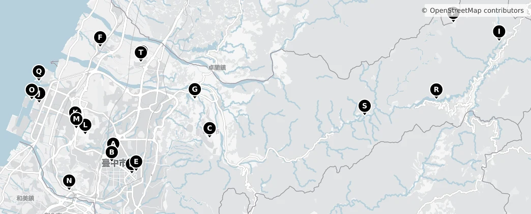 Map of Taichung
