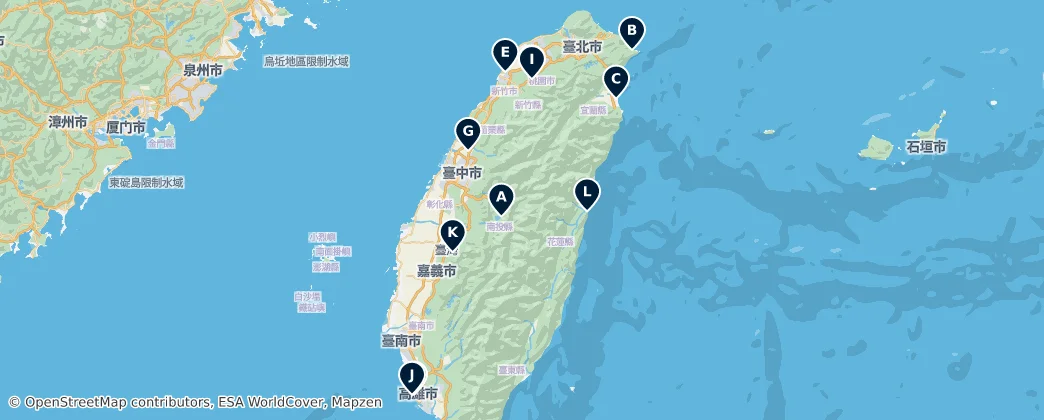 Map of Taïwan