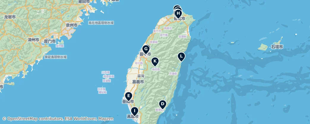 Map of Taïwan