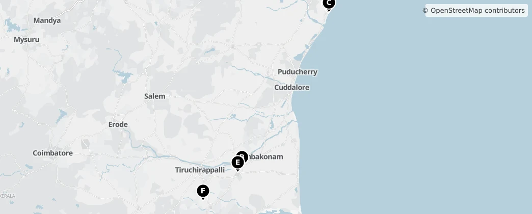 Map of Tamil Nadu