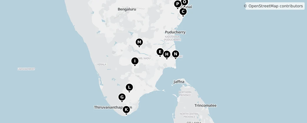 Map of Tamil Nadu