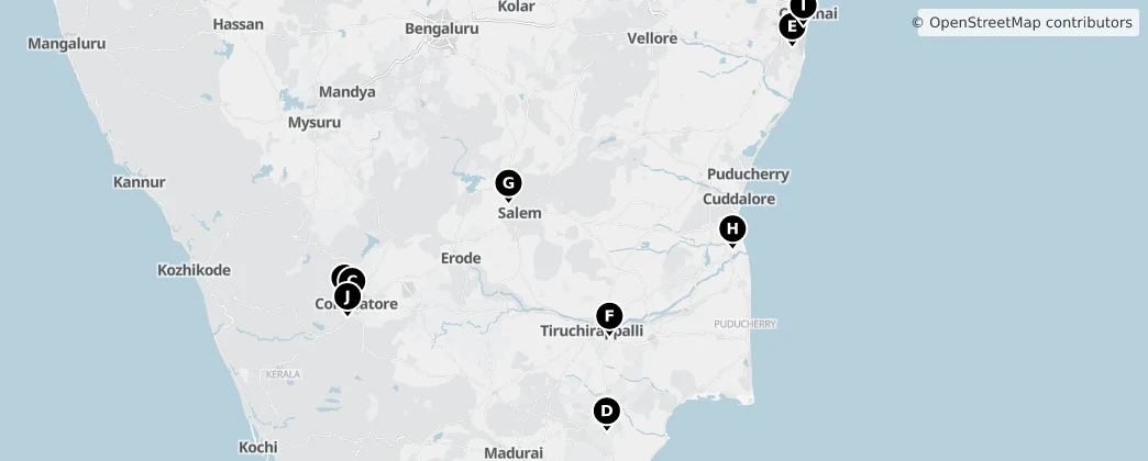 Map of Tamil Nadu