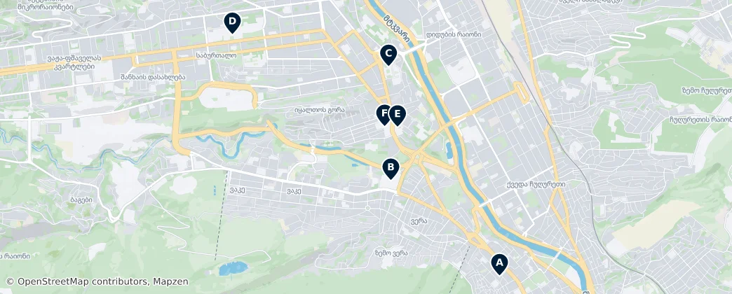 Map of Tbilissi