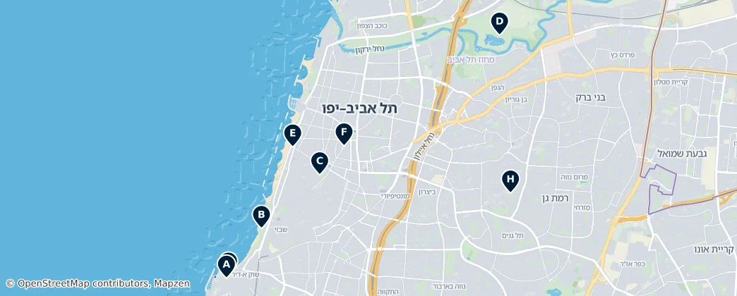Map of Tel Aviv