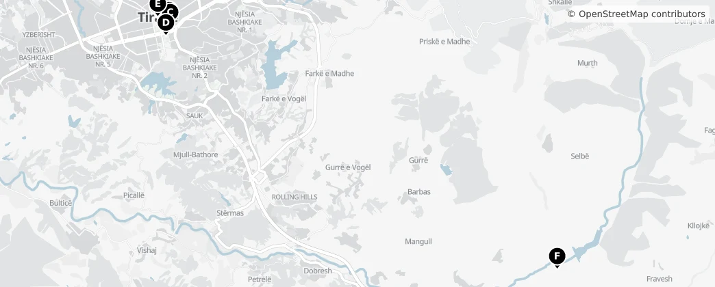 Map of Tirana