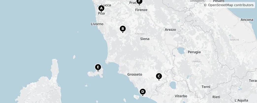 Map of Toscane