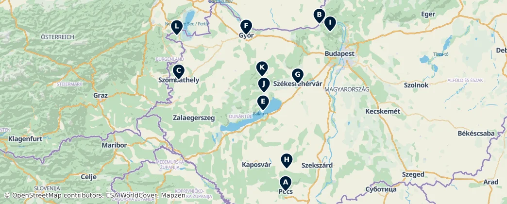 Map of Transdanubie
