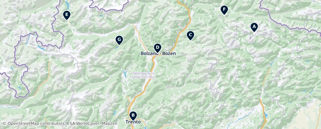 Map of Trentin-Haut-Adige