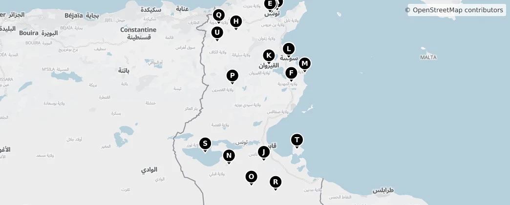 Map of Tunisie