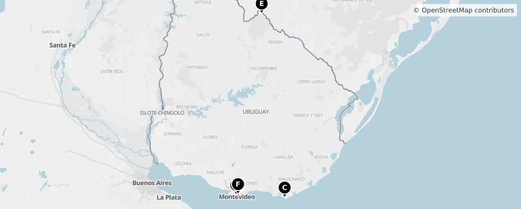Map of Uruguay