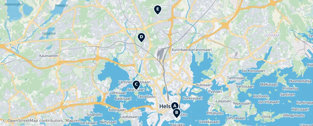 Map of Uusimaa