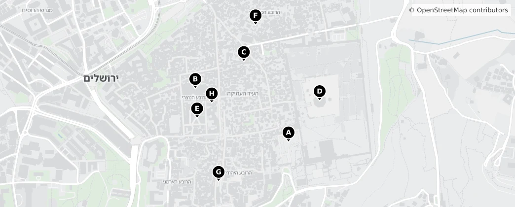 Map of Vieille ville de Jérusalem