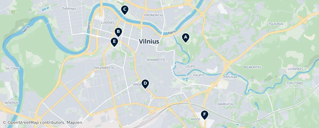 Map of Vilnius
