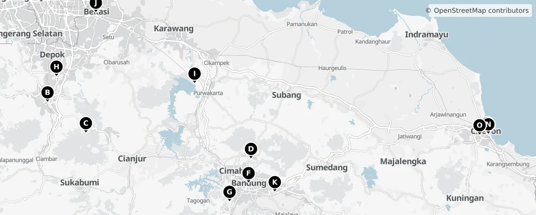 Map of Java occidental