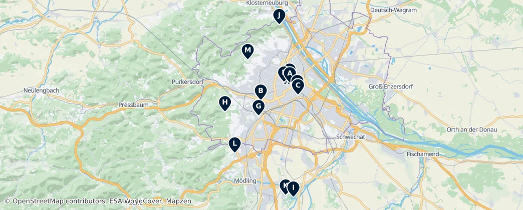 Map of Wienerwald