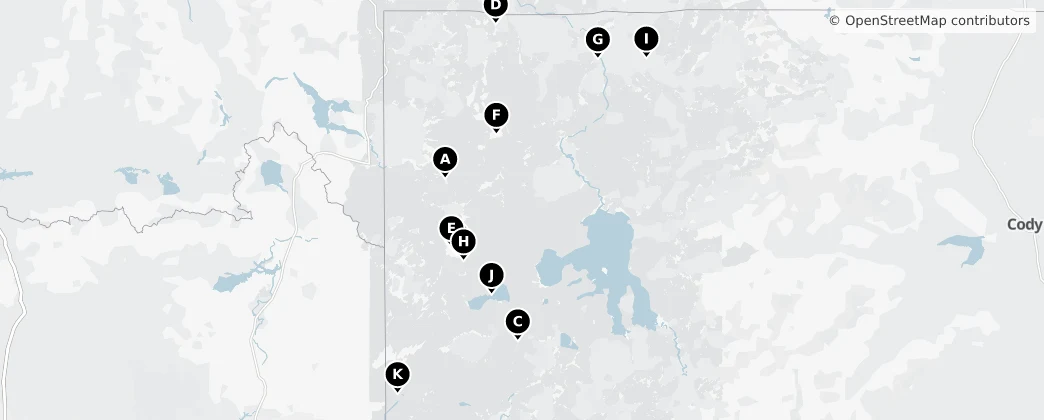 Map of Parc national de Yellowstone