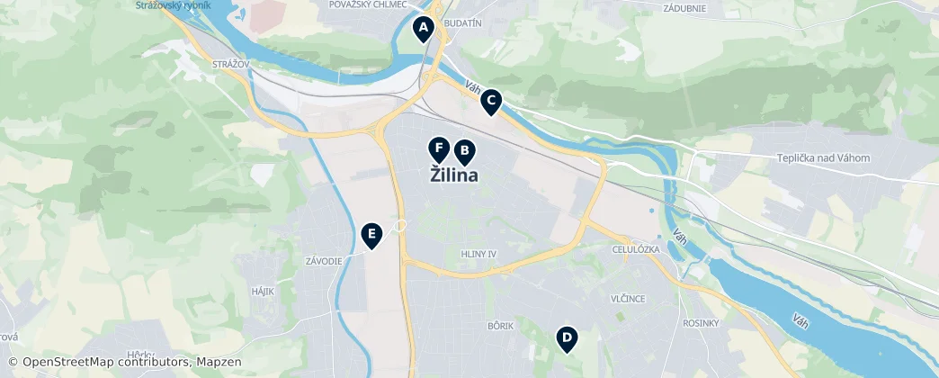Map of Žilina
