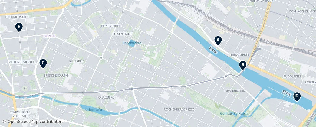 Map of Friedrichshain-Kreuzberg