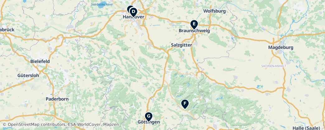 Map of Lower Saxony
