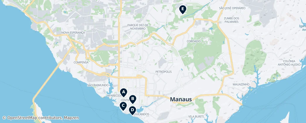 Map of Microrregião de Manaus