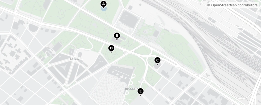 Map of Recoleta, Buenos Aires