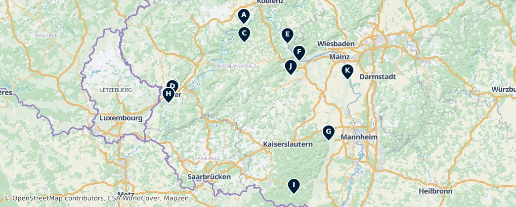 Map of Rhineland-Palatinate