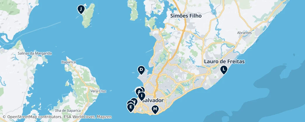 Map of Salvador, Bahia