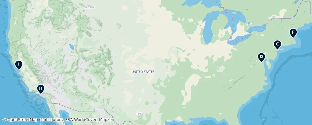 Map of United States of America