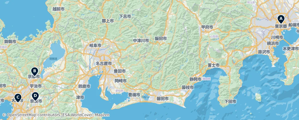Map of Honshu