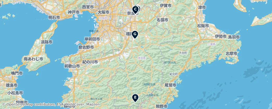 Map of Nara Prefecture