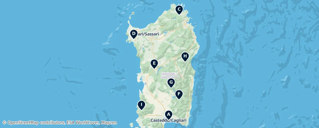 Map of Sardinia