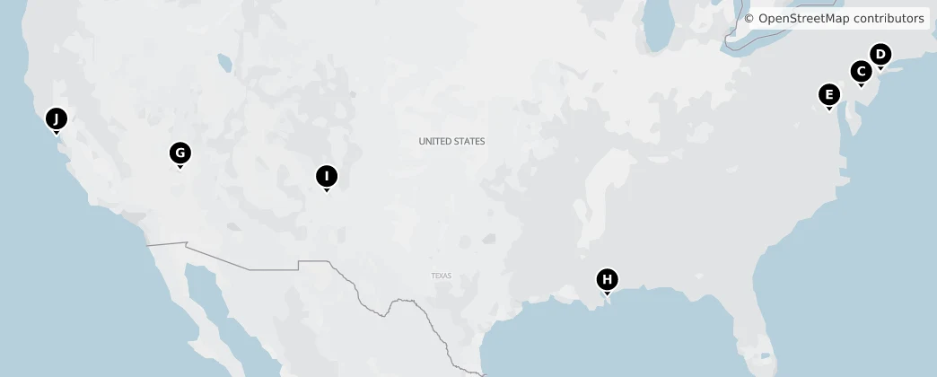 Map of United States of America
