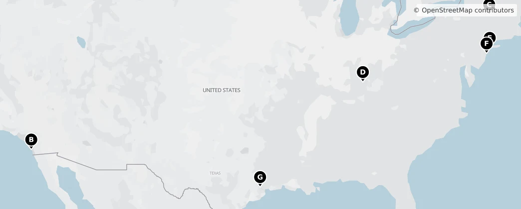 Map of United States of America