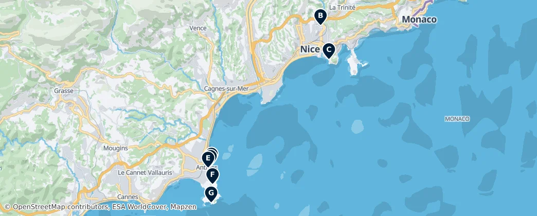 Map of Alpes-Maritimes