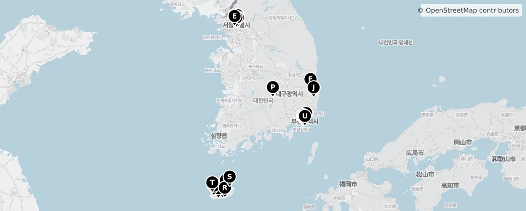 Map of Dél-Korea