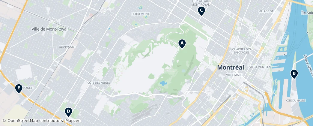 Map of Île de Montréal
