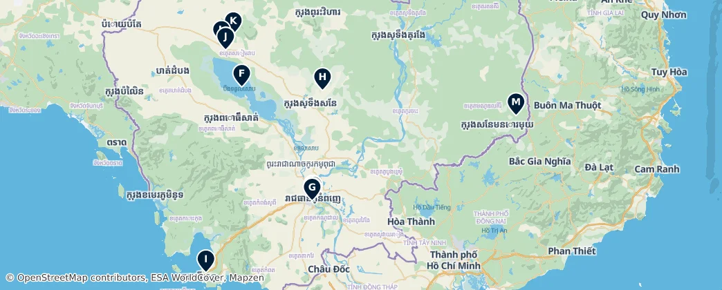 Map of Kambodzsa