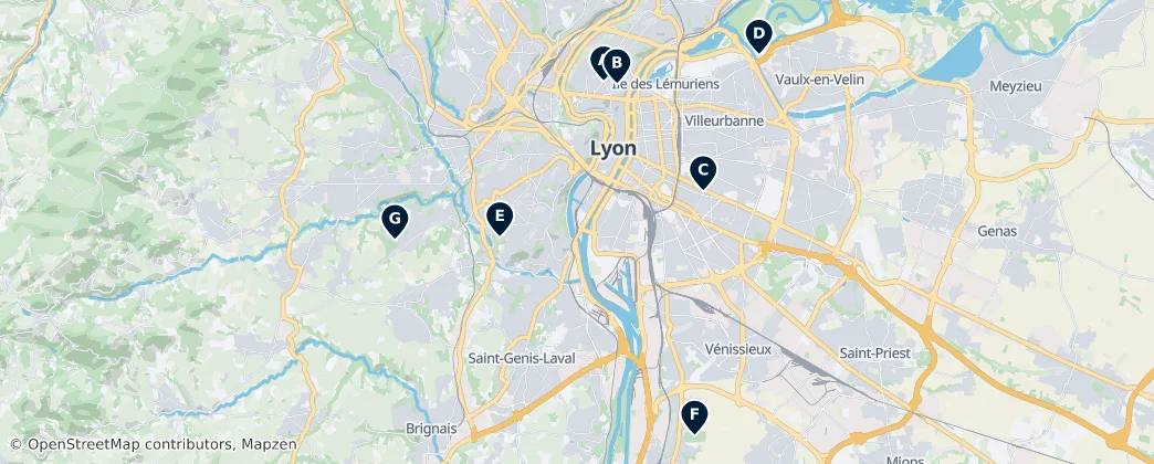 Map of Arrondissement of Lyon