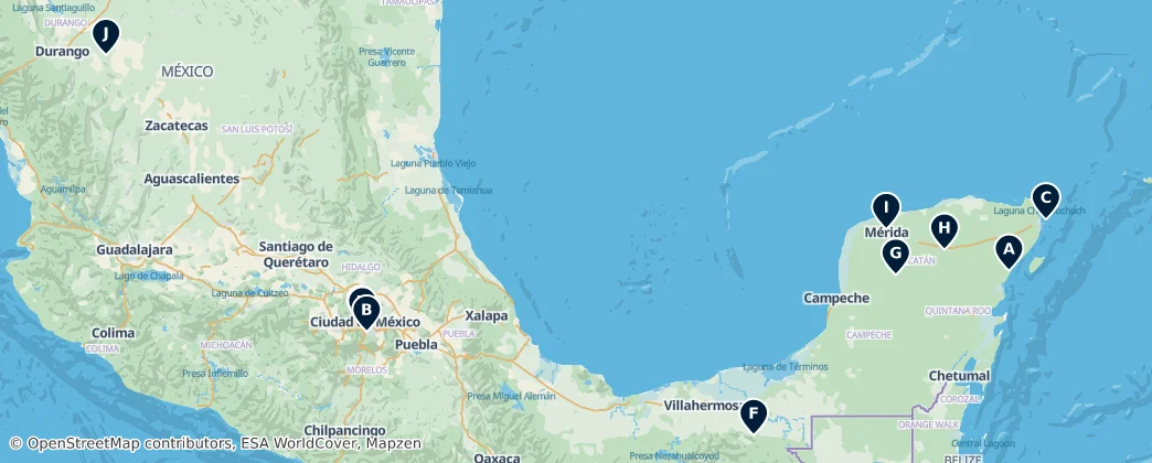 Map of Mexikó