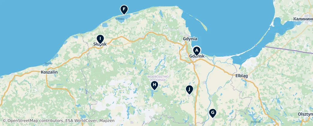 Map of Pomerániai vajdaság